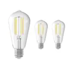 Mehrfachpackung 3x Calex Smart Rustikal LED Glühbirne E27 7W 806lm 1800-3000K CCT Fadenlampe | Tuya Wi-Fi
