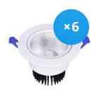 Mehrfachpackung 6x LED Downlight Rund Schwenkbar 15W 1200lm 60D - 930 Warmweiß | 135mm - Ausschnitt 110mm - UGR 