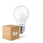 Mehrfachpackung 6x Philips Corepro LED Glühbirne E27 Birne Matt 8.5W 1055lm - 830 Warmweiß | Ersatz Für 75W