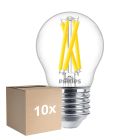 Mehrfachpackung 10x Philips MASTER LED E27 Kugel Fadenlampe Klar 5.9W 806lm - 922-927 Dim To Warm | Höchste Farbwiedergabe - Dimmbar - Ersatz Für 60W