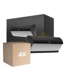 Mehrfachpackung 4x Bright Choice LED-Wand- und Deckenleuchte Schwarz 12W 1200lm - 840 Kaltweiß | IP54 - Lichtsensor 