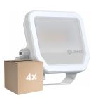 Mehrfachpackung 4x Ledvance LED-Scheinwerfer Aluminium Weiß 17W 2400lm 100D - 840 Kaltweiß | IP66 - Symmetrisch