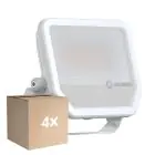 Mehrfachpackung 4x Ledvance LED-Scheinwerfer Aluminium Weiß 41W 6000lm 100D - 840 Kaltweiß | IP66 - Symmetrisch